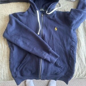 Polo by Ralph Lauren Navy Zip Hoodie with Yellow Pony